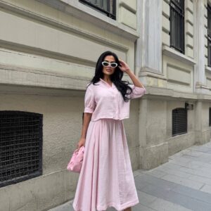 Baby Pink Lenin Suit