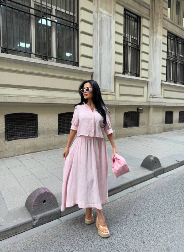 Baby Pink Lenin Suit - Image 4
